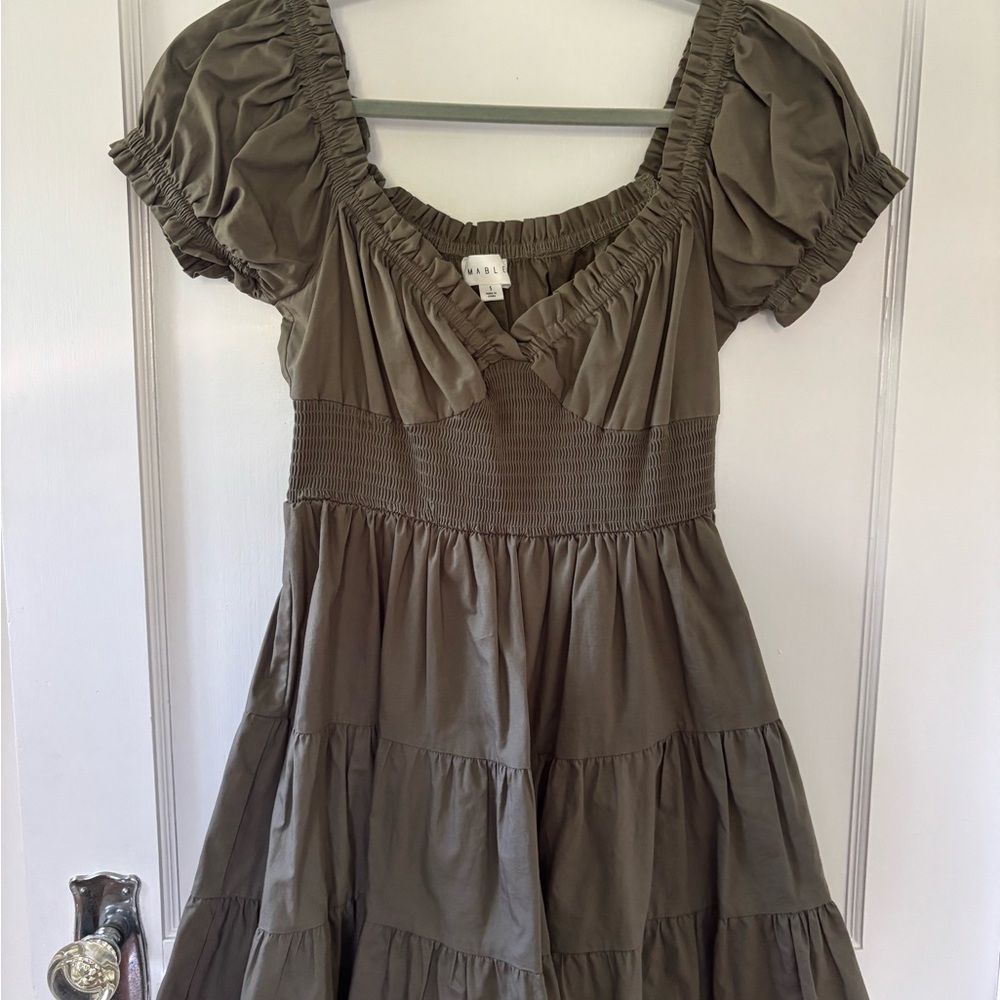 Stylish Olive Green mini Dress